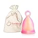 Peachlife Mini Ring Menstrual Cup with Loop Stem Pull | Reusable Silicone Feminine Care | Small, Soft Peachcup