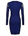ACEVOG Women 's Long Sleeves Gold Foil Print Vintage Cocktail Dresses Blue X-Large
