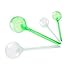 Mike pups Plant Automatic Watering Plastic Bulbs Set - Includes Two Large Watering Globes & Two Small Watering Globes (Transparent+Green) self Watering Globes Stakes (Set of 4) (Transparent + Green)
