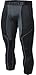 Tesla TM-MUC78-BKH_X-Large Men's Mesh-Panel Compression 3/4 Capri Baselayer Cool Dry Sports Tights MUC78