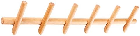 100% Natural Beech Coat Rack, Wall-Mounted Heavy Duty Coat Hooks, Towel Bag Key Holder Hanger Hook Rack for Entryway Bathroom