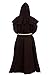 Friar Medieval Hooded Monk Renaissance Priest Robe Costume Cosplay brown XL