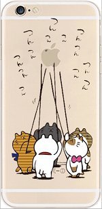 iPhone 6 / 6s , TPU Transparent Clear Case Bumper Ultra Slim Translucent Gel Cover for Apple iPhone 6 / 6S (five cute cat playing)