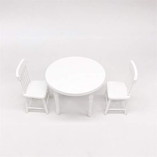 Supvox 3pcs Wooden Dollhouse Furniture Dinner Table And Chair