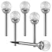 SOLAscape Set of 6 Crackle Glass Globe Color-Changing LED & White LED Solar Path Lights