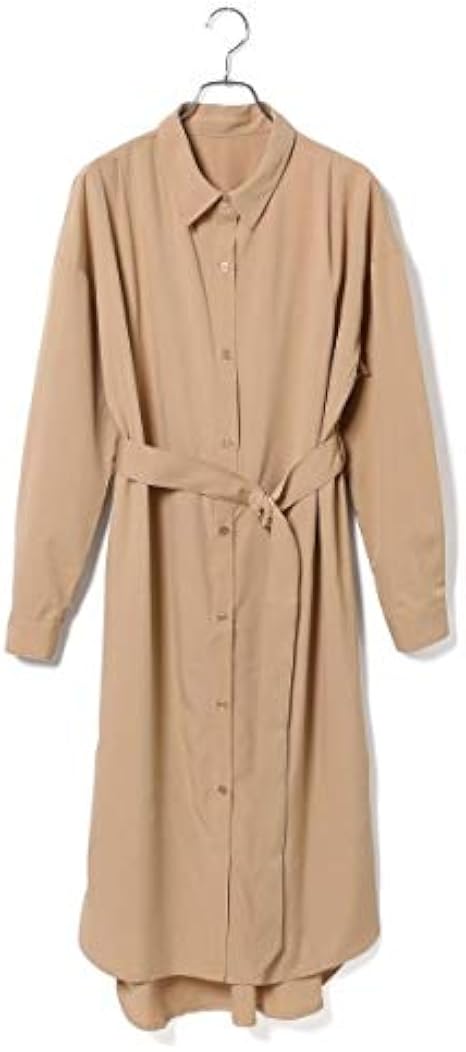 Amazon Co Jp ビス 店舗限定 ベルト付シャツワンピース ベージュ 27 F 服 ファッション小物