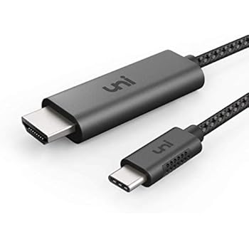 USB C to HDMI Cable 6ft (4K@60Hz), uni Slim Aluminum USB Type C to HDMI Braided Cable [Thunderbolt 3 Compatible] for MacBook Pro 2019, MacBook Air/iPad Pro 2019, Surface Book 2, Samsung S10, and More