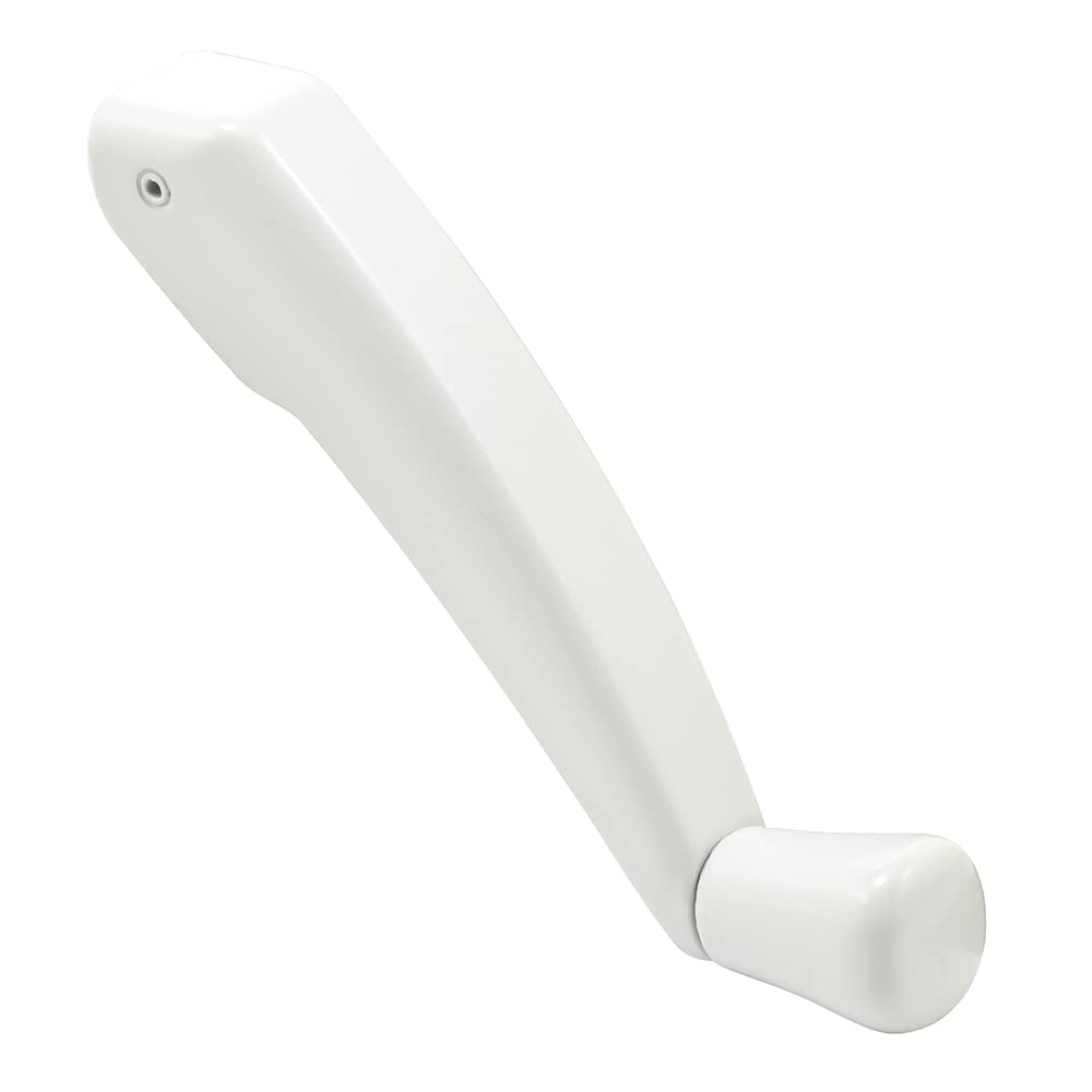 PRIME-LINE TH 22253 Folding Crank Handle for 11/32 in. Spindle Casement and Awning Window Operator – Low-Profile Design for Unobstructed Use of Blinds– Diecast Zinc, White Finish (Single Pack)