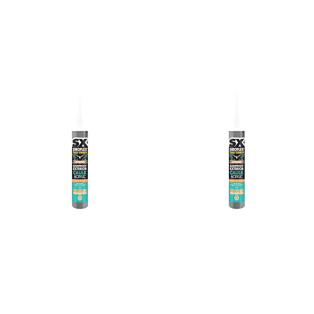 Siroflex SX Decorators Rain Proof Acrylic Caulk A One Component, Acrylic Sealant Which is Rain Resistant Immediately After Application Size - 310ml, Colour - White (Pack of 2)