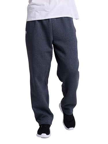 Russell Athletic Men's Dri-Power Open Bottom Fleece Pocket Pant, Black Heather,…