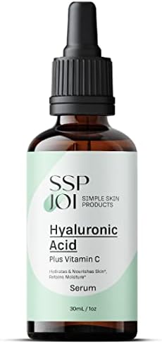 Hyaluronic Acid Anti-Aging Serum with Vitamin C & A - Aloe Vera, Green Tea  Leaf & Chamomile Flower Extract - Visibly Plumps and Hydrates Skin  Brightening Serum for Dark Spots - 1