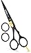Professional Barber Hair Cutting Scissors/Shears (6.5 Inches) with Fine Adjustable Tension Screw and Detachable Finger Rest - Black