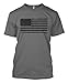 Distressed Black USA Flag - Patriotic Men's T-Shirt (Horizontal Black Flag - Charcoal, X-Large)