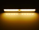 Hotenda Wireless Motion Sensing Closet Cabinet LED Night Light/Stairs Light/Step Light Bar with Magnetic Strip DIY Stick-on Anywhere Portable (Battery Operated) - Silver (Soft white)
