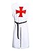 ZJYST Adult Medieval Templar Knight Crusader Tunic Cosplay Costume Outfit with Belt, White, One Size