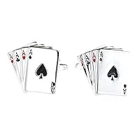 Buttons - Jewelery 39 S Cufflinks Poker Card Spade A Alloy Wedding Fantasy Black Silver - Thread Gloves Round Headboard Crop Collar Suspenders Pants Wood Mens Stainless Long Neck Jeweler