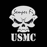 US Marine Corp Semper Fi USMC Military Veteran Vinyl Decal Sticker|WHITE|Cars Trucks SUV Laptops Wall Art|5.5
