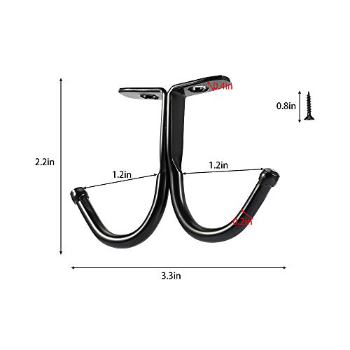 Moicstiy Black Zinc Alloy Double Prong Ceiling Hook Towel, Robe...