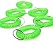 Bluecell Pack of 6 Plastic Wrist Coil Wrist band Key Ring chain for Outdoor Sport (Green)