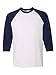 Hanes Unisex X-Temp Performance Baseball Tee, M, White/Navy