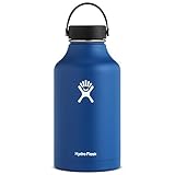 Hydro Flask Water Bottle - Stainless Steel & Vacuum Insulated - Wide Mouth with Leak Proof Flex Cap - 64 oz, Cobalt