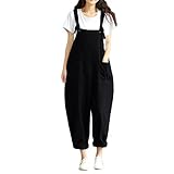 Romacci Women's Strap Overall Pockets Bib Baggy Playsuit Pants Casual Sleeveless Jumpsuit Trousers