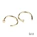 Coolrunner 10 Pcs Stainless Steel Open Hoop Nose Lip Ear Ring Earrings Nose Stud Nose Ring Body Piercing Studs Jewelry