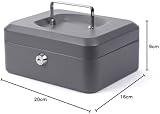 Pavo Premium 8-Inch Metal Cash Box 20 x 16 x 9 cm with 2 Keys view 5