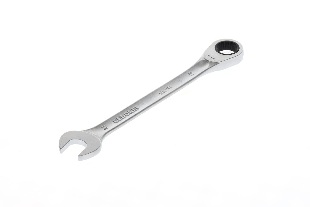 GEDORE Open-ended spanner with ring ratchet, AF 21 mm, Flat, Bi-hex, UD profile, Spanner, 7 R 21