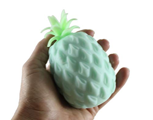 Curious Minds Busy Bags 1 Large Pineapple Soft Fluff- Filled Fruit Squeeze Stress Balls - Squishy Toy - Sensory Fidget Squeezey Sensory Squeeze Balls OT Random Color