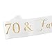 70 and Fabulous Sash - 70th Birthday Sash 70 Birthday Gifts Party Favors, Supplies and Decorations (White)