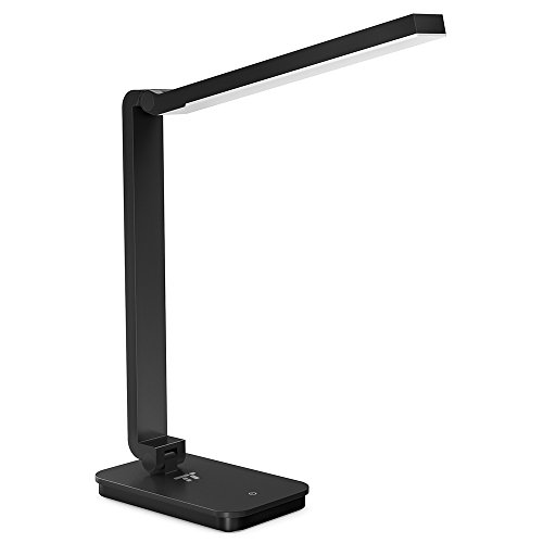 LED Desk Lamp for Kids, TaoTronics Table Lamps for Bedroom Living Room, 2 Power up Options, One-Touch Operation, Wide & Glare-Free LED Panel, Foldable Arm, Night Light