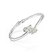 JOUDOO Crystal Heart Shape Bracelet Diamond Gold Plated Bangle Platinum Woman Hand Chain (Platinum)