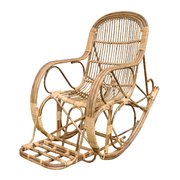 WHITE AND WHITE NATURAL ECO FRIENDLY CANE, ROCKING E-CHAIR