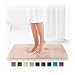 Genteele Memory Foam Bath Mat Non Slip Absorbent Super Cozy Velvet Bathroom Rug Carpet (22 inches X 36 inches, Beige)