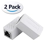 XINCA RJ45 Coupler (2 Pack) Cat7/Cat6/Cat5e Ethernet Cable Extender Adapter Female to Female Modular In-Line Coupler (White)