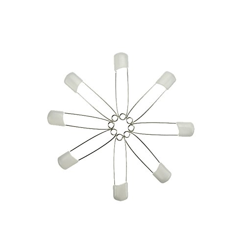 Bilipala Plastic Head Baby Diaper Safety Pins Brooches for Handcrafts, 2.1 Inch, 50 Count (White)