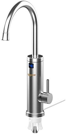 LUKO ALA-EF-01 PRO 220V 3.2kW [Stainless Steel] Instant Electric Heater Kitchen Tap,360°Swivel Hot&Cold Electric Heating Kitchen Faucet with LED Display for Bathroom, Washroom [Energy Class A]