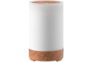 MOXTOYU 150ml Essential Oil Diffuser with Timer 2–8H, 7-Color LED Light, Wood Grain Aroma Humidifier, Quiet Mist, Auto Shut-O
