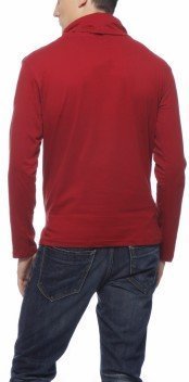 gritstones mahroon cowl neck full sleeve mens t-shirt gsfscwl60210mrn