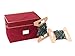 Covermates Keepsakes Christmas Light Storage Box - Carrying Handles, Sturdy Interior Walls - Holiday Storage, Red