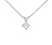 PARIKHS Princess Cut Diamond Solitaire Pendant Plus Quality in White Gold (0.06 ctw)