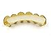 JINAO 14K Gold Plated Hip Hop Classic Teeth Grillz Top & Bottom Grillz Set Hiphop Bling Gold Grills (Gold)