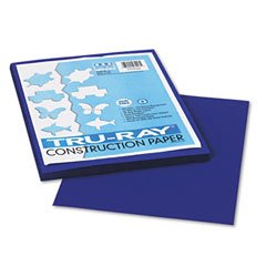 Pacon Tru-Ray Construction Paper, 9-Inches by 12-Inches, 50-Count, Royal Blue (103017)