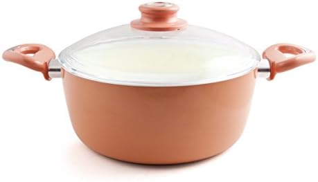 Essenso Ecotouch Lazio Enamel-Coated Dutch Oven with Nonstick Ceramic Interior, PTFE / PFOA Free, 2.5 Quart (Orange)