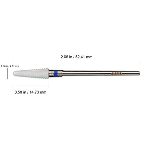 Pana Professional - Small Cone White Ceramic Bit 3/32" Shank Size - Nail Drill Bit for Dremel Machine