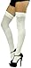 ToBeInStyle Women's Nylon Thigh High Schoolgirl Opaque Stockings - One Size - White