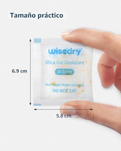 wisedry 10g x 30 Packs Silica Gel Sachets with Orange Pearl Humidity Indicator Dehumidifiers, Food Grade