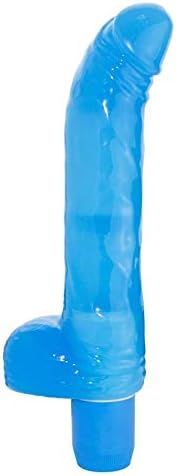 7.5" Clear Small Slim Beginner Plug Toy for Women (Blue)