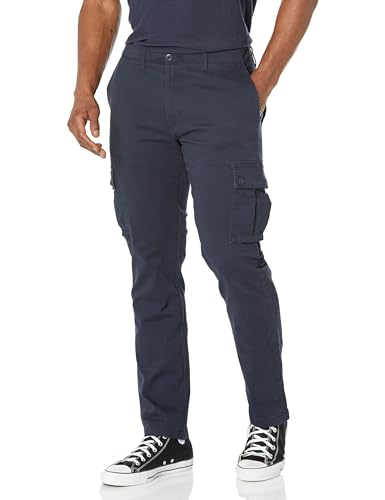 Amazon Essentials Herren Schmal geschnittene Stretch-Cargohose (erhältlich in Big & Tall), Marineblau, 36W / 28L